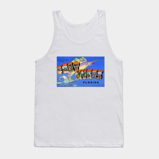 Greetings from Fort Myers Florida, Vintage Large Letter Postcard Tank Top